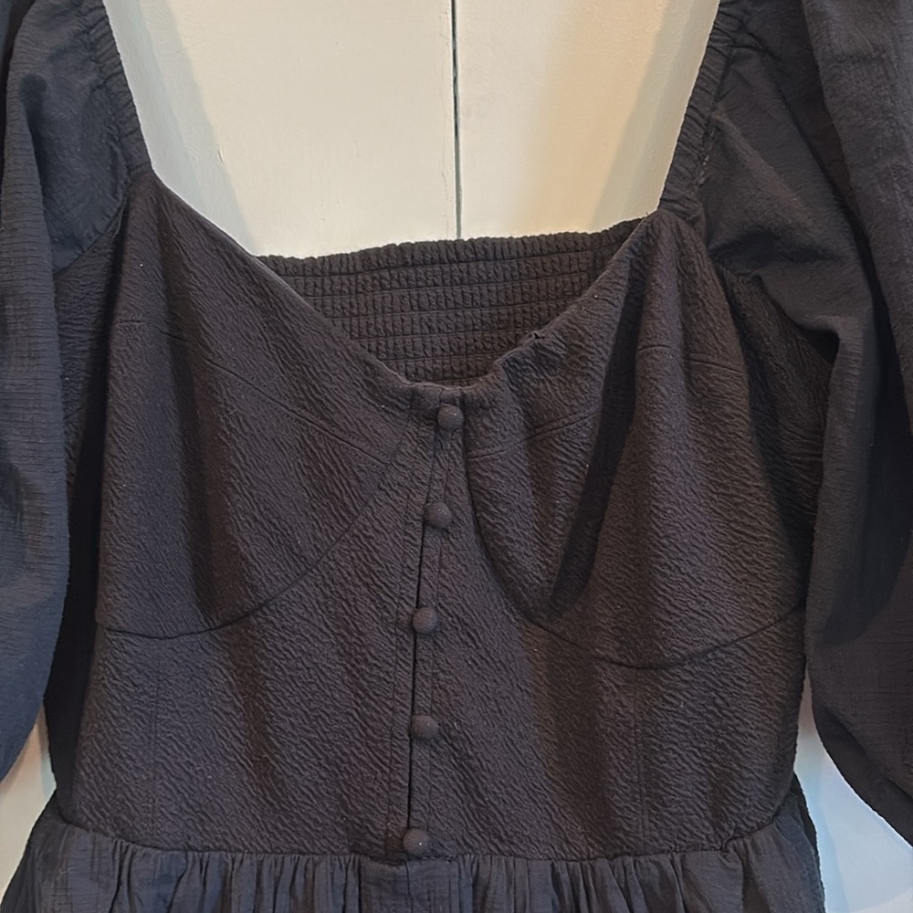 Maeve Puff Sleeve Mini Dress Black Size XL - Picture 8 of 16